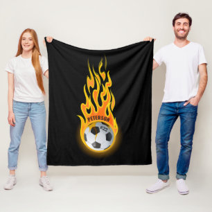 Couverture Polaire Joueur d'équipe de football personnalisé en flamme