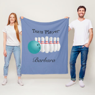 Couverture Polaire Joueur d'équipe personnalisé au bowling