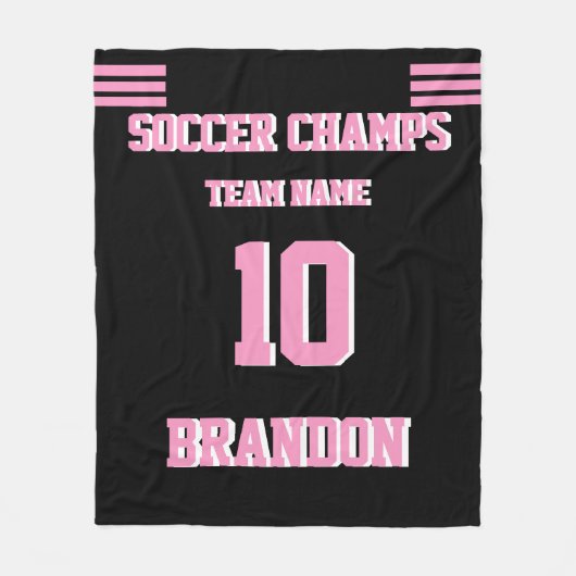 Couverture Polaire Joueur personnalisé de Football champs Blanket ros (Devant)