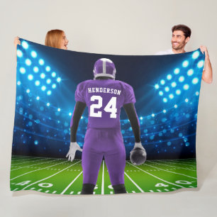 Couverture Polaire Joueur Personnalisé De Football Purple Jersey
