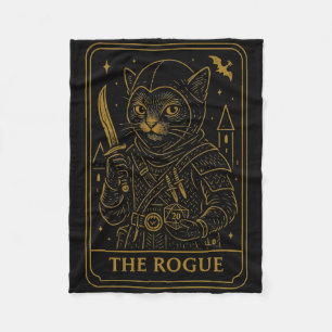Couverture Polaire Joueur Rpg Rogue D20 Dés Nerdy Geek Chat Hommes Fe