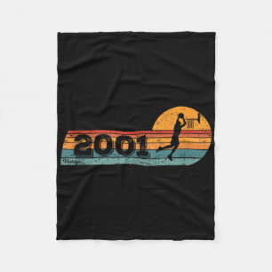 Couverture Polaire Joueurs de basket-ball Vintage Né 2001 Anniversair