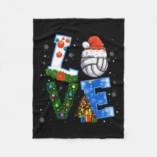 Couverture Polaire Joueurs de volley-ball de Noël amusants Noël