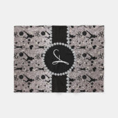 Couverture Polaire Joueurs de volley-ball en argent Monogram parties  (Devant (Horizontal))