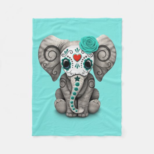 Couverture Polaire Jour bleu de l'éléphant mort (Devant)