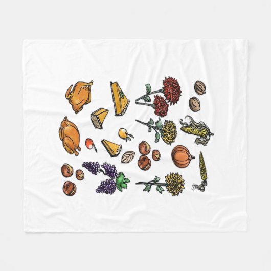 Couverture Polaire Jour d'Action de grâce attributs automne Classic T (Devant (Horizontal))