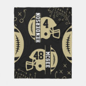 Couverture Polaire Jour de football noir et or (Devant)