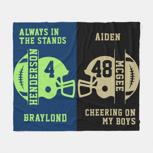 Couverture Polaire Jour de football noir et or (Devant (Horizontal))