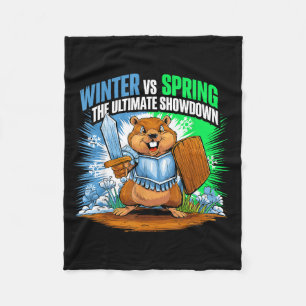 Couverture Polaire Jour de la marmotte drôle hiver printemps sarcasme