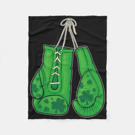 Couverture Polaire Jour de la Saint Patrick Boxer Gants Vert Lucky Sh (Devant)