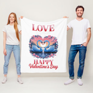 Couverture Polaire Jour de la Saint-Valentin - Coeur romantique Jeter
