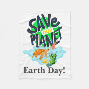 Couverture Polaire Jour de la Terre Chaque jour, allez au vert, sauve