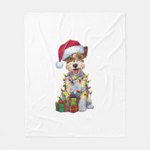 Couverture Polaire Jour de Noël Éclairage Père Noël Silky Terrier Chi