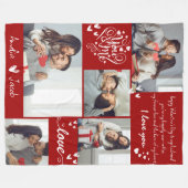 Couverture Polaire Jour de Valentines couple Photo collage rouge Amou (Devant (Horizontal))