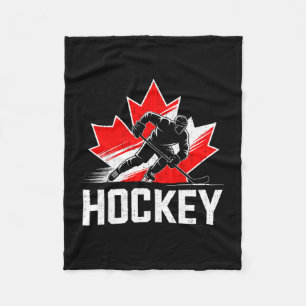 Couverture Polaire Jour du Canada hockey patriotique feuille d'érable