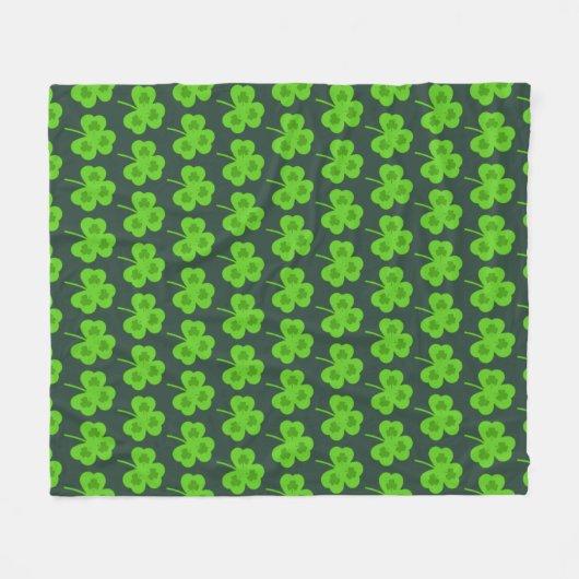 COUVERTURE POLAIRE JOUR DU SHAMROCK GREEN LEAF ST PATRICK (Devant (Horizontal))