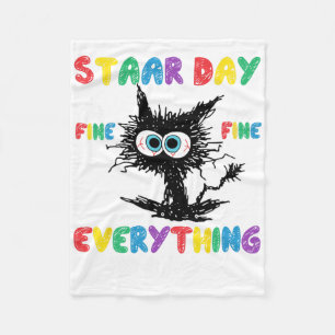 Couverture Polaire Jour Noir Chat Enseignant Enfants Test d'étoile D