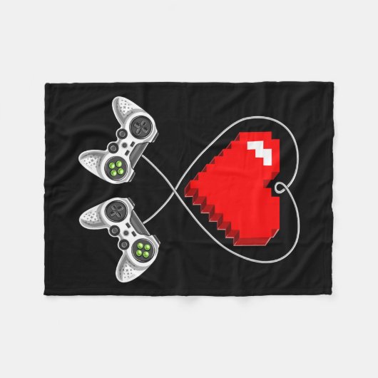 Couverture Polaire Jour Vidéo Contrôleur Coeur Gamer Cadeaux Garçons (Devant (Horizontal))