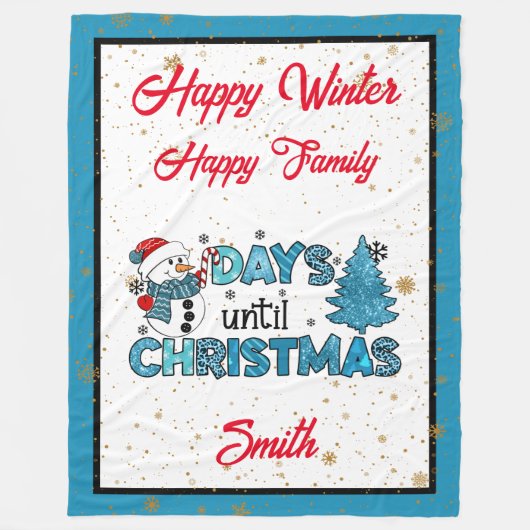 Couverture Polaire Jours jusqu'à la Personnaliser de Noël (Devant)