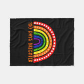 Couverture Polaire Jours Plus Brighter Enseignant Amusant 100e Jour D (Devant (Horizontal))