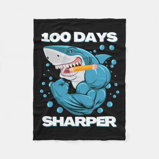Couverture Polaire Jours Sharper Shark Plaisir 100 Jours D'École (Devant)