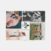 Couverture Polaire Joy Noël Famille Photo Collage Noël (Devant (Horizontal))