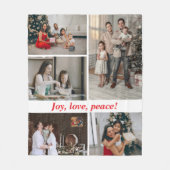 Couverture Polaire Joy Peace Love Christmas family  (Devant)