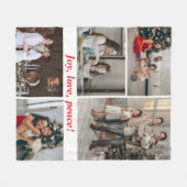 Couverture Polaire Joy Peace Love Christmas family  (Devant (Horizontal))