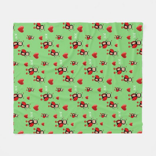 Couverture Polaire Joy Texte sur le vert pâle (Devant (Horizontal))