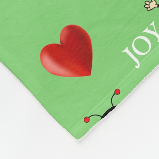 Couverture Polaire Joy Texte sur le vert pâle (Coin)