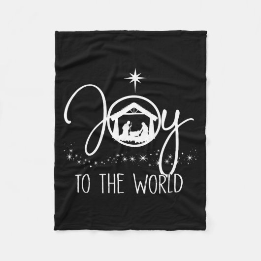 Couverture Polaire Joy To The World Jesus Christian Nativity Scence C (Devant)