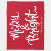 Couverture Polaire Joyer rouge et blanc et nom personnalisé lumineux (Devant)