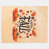 Couverture Polaire Joyeuse Automne à tous classique (Devant (Horizontal))