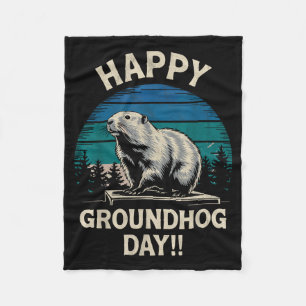 Couverture Polaire Joyeuse fête de la marmotte Costume de marmotte d'