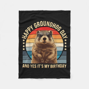 Couverture Polaire Joyeuse fête de la marmotte et oui c'est mon anniv