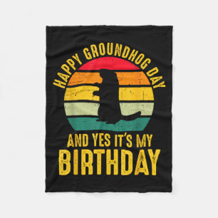 Couverture Polaire Joyeuse Fête de la Marmotte Et Oui C'est Mon Anniv