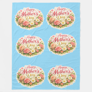 Couverture Polaire Joyeuse Fête des Mères élégant motif floral répéti