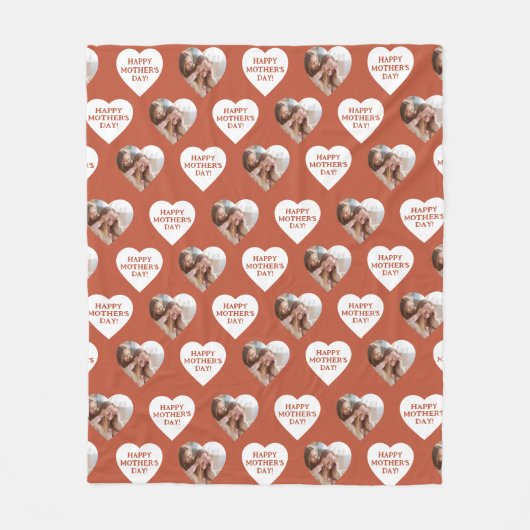 Couverture Polaire Joyeuse Fête des Mères Personnalisée En Forme De C (Devant)