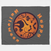 Couverture Polaire Joyeuse lanterne d'Halloween araignées et chauves- (Devant (Horizontal))