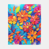 Couverture Polaire Joyeuse peinture florale (Devant)