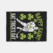 Couverture Polaire Joyeuse Saint Hat Trick's Day Saint-Patrick Hockey (Devant (Horizontal))