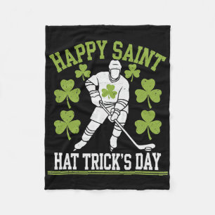 Couverture Polaire Joyeuse Saint Hat Trick's Day Saint-Patrick Hockey