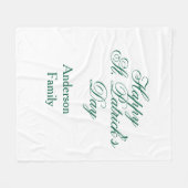 Couverture Polaire Joyeuse Saint-Patrick famille nom vert minimal (Devant (Horizontal))