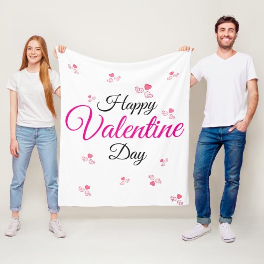 Couverture Polaire Joyeuse Saint-Valentin (En situation)