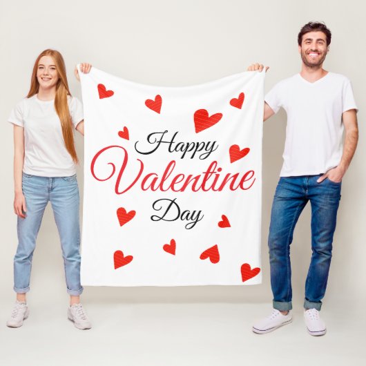 Couverture Polaire Joyeuse Saint-Valentin (En situation)