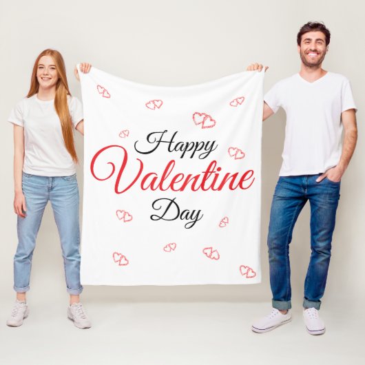 Couverture Polaire Joyeuse Saint-Valentin (En situation)