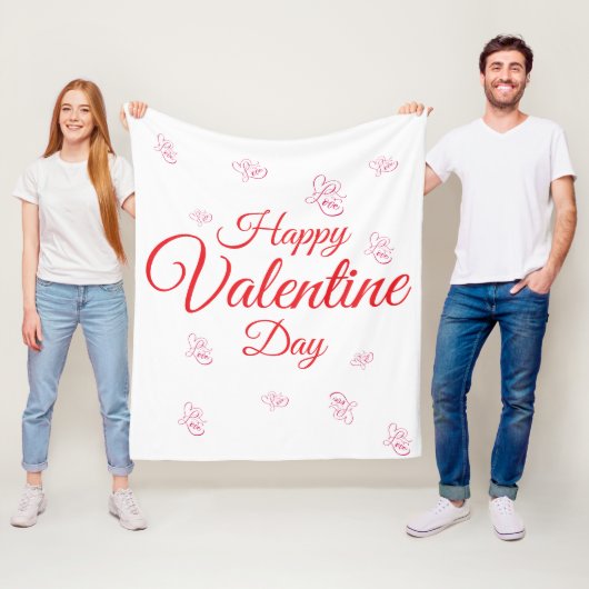 Couverture Polaire Joyeuse Saint-Valentin (En situation)