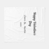 Couverture Polaire Joyeuse Saint-Valentin ajoutez nom date simple min (Devant (Horizontal))