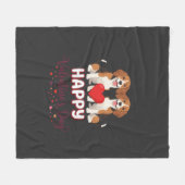 Couverture Polaire Joyeuse Saint-Valentin Couple Beagle (Devant (Horizontal))