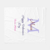 Couverture Polaire Joyeuse Saint-Valentin pastel violet monogramme ro (Devant (Horizontal))